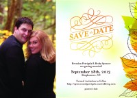 Save the date wedding postcard