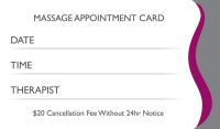Appointmernt reminder card for massage therapist